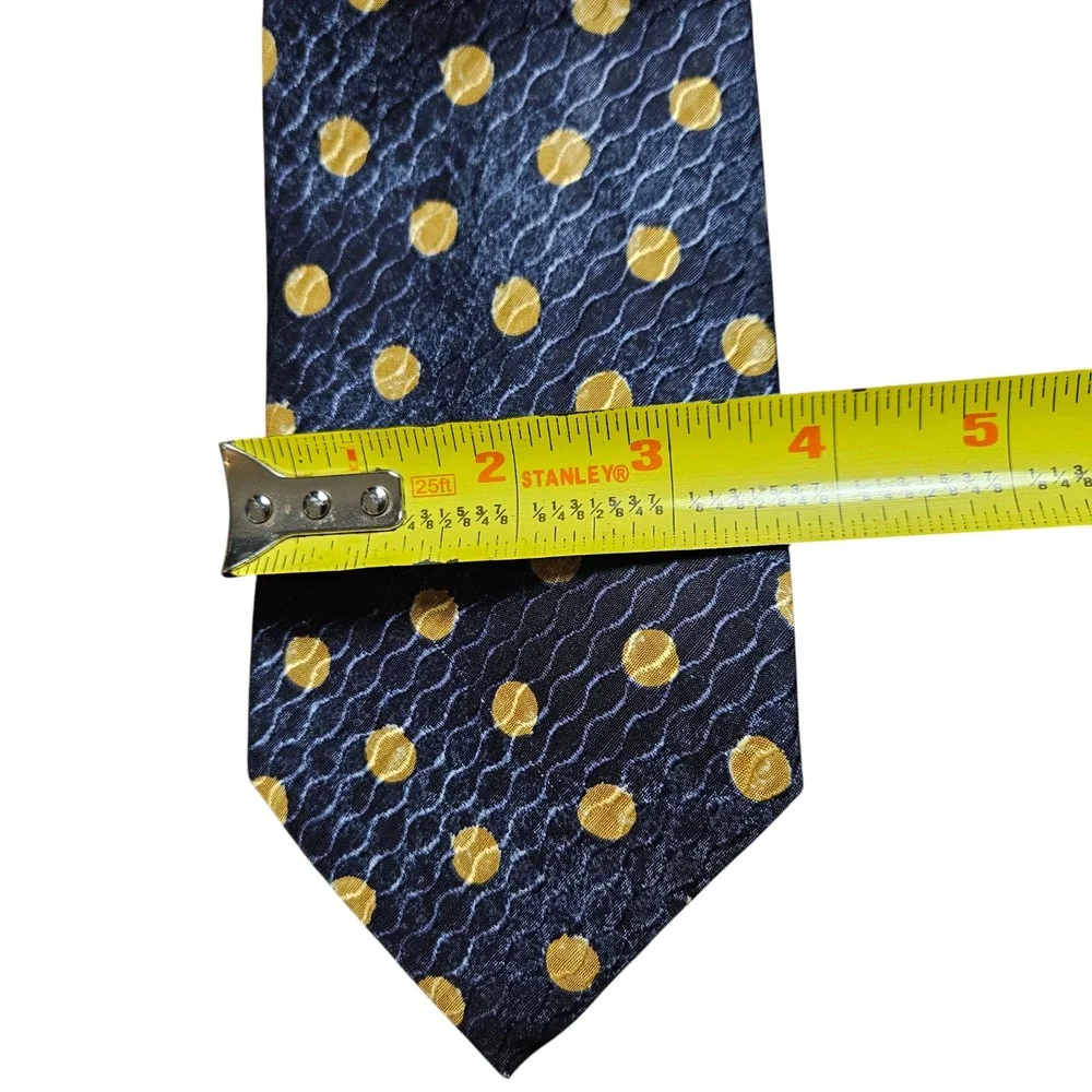 Ermenegildo Zegna Silk Geometric Neck Tie Jacquard Gold Polka Dot Quiet‎ Luxury